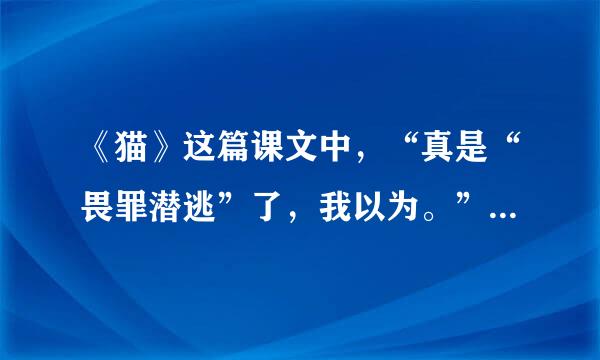 《猫》这篇课文中，“真是“畏罪潜逃”了，我以为。”这个句子的表达效果1