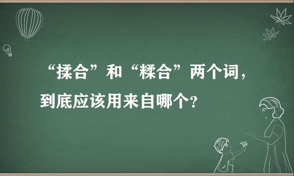 “揉合”和“糅合”两个词，到底应该用来自哪个？