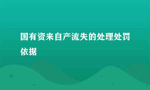 国有资来自产流失的处理处罚依据