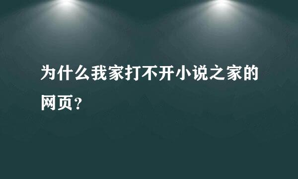 为什么我家打不开小说之家的网页？