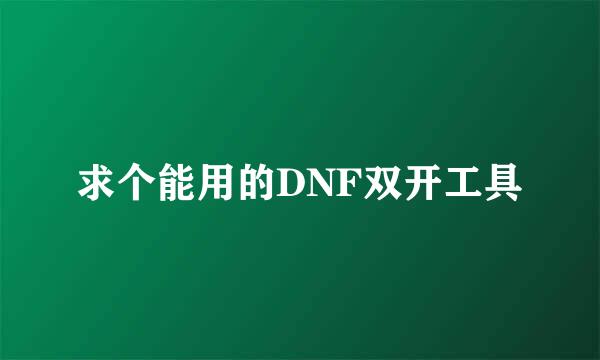 求个能用的DNF双开工具