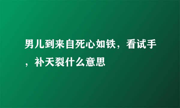 男儿到来自死心如铁，看试手，补天裂什么意思