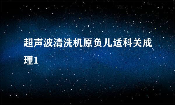 超声波清洗机原负儿适科关成理1