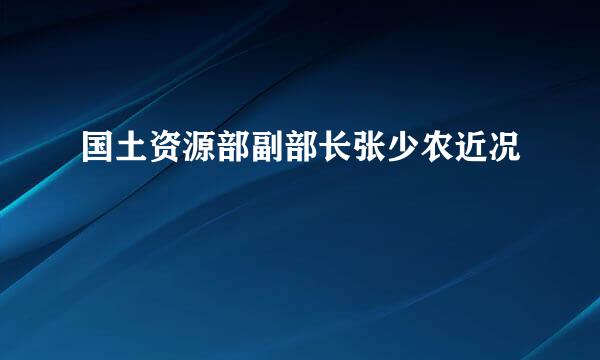 国土资源部副部长张少农近况