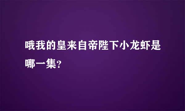 哦我的皇来自帝陛下小龙虾是哪一集？