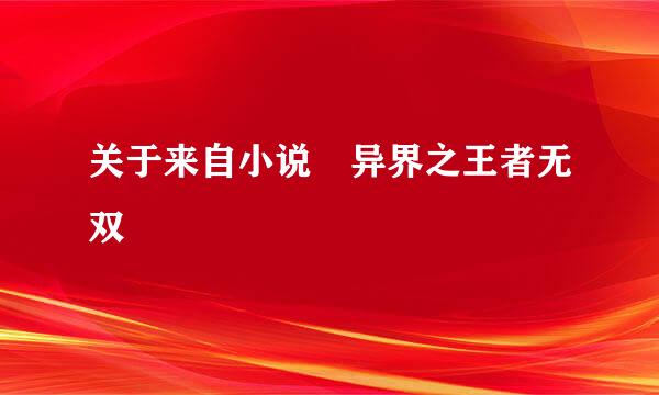 关于来自小说 异界之王者无双