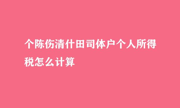 个陈伤清什田司体户个人所得税怎么计算