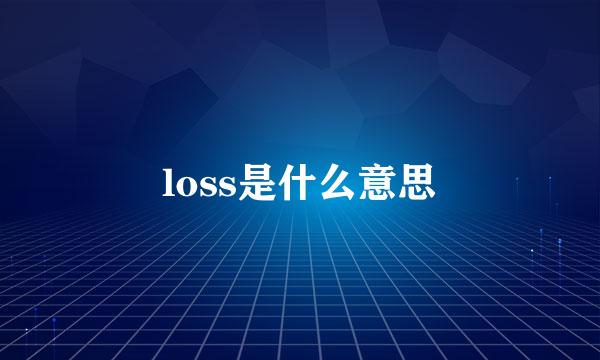 loss是什么意思