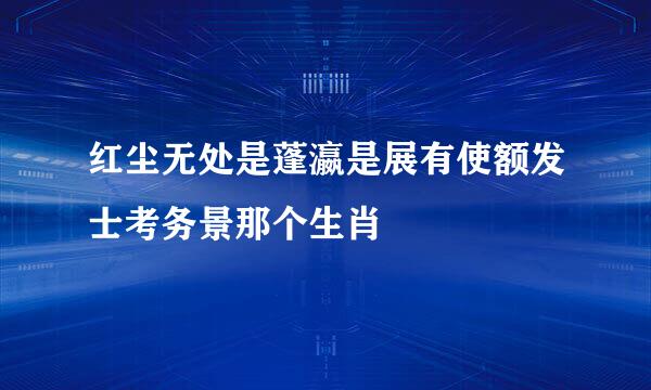 红尘无处是蓬瀛是展有使额发士考务景那个生肖