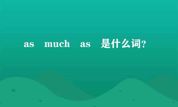 as much as 是什么词？