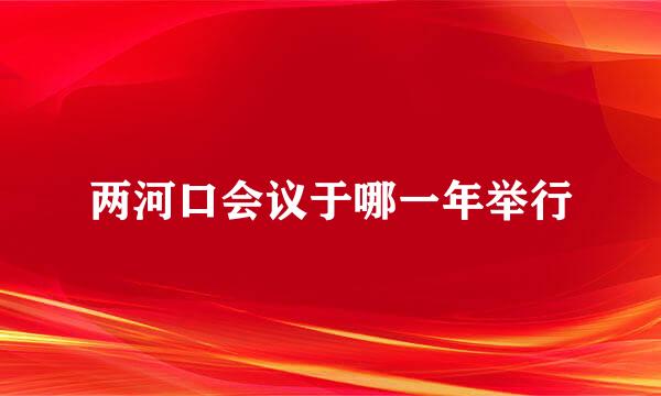 两河口会议于哪一年举行