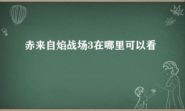 赤来自焰战场3在哪里可以看