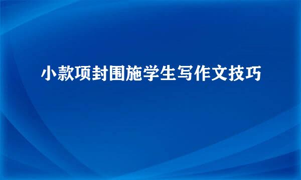 小款项封围施学生写作文技巧