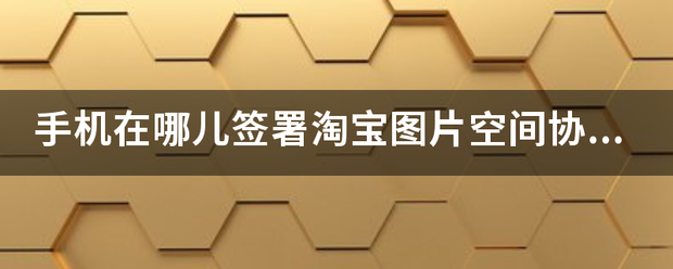 手机在哪儿签署淘宝图片空间协议？