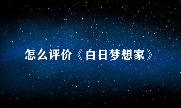 怎么评价《白日梦想家》