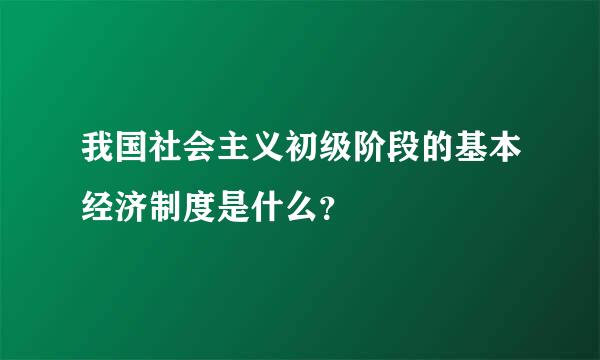 我国社会主义初级阶段的基本经济制度是什么？