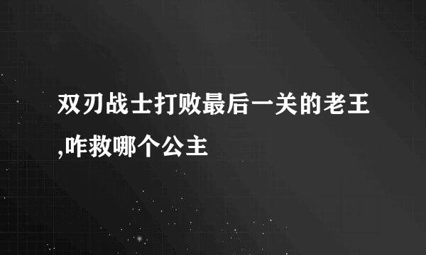 双刃战士打败最后一关的老王,咋救哪个公主