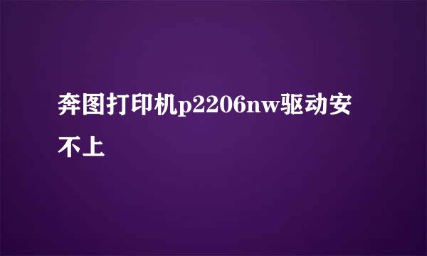 奔图打印机p2206nw驱动安不上