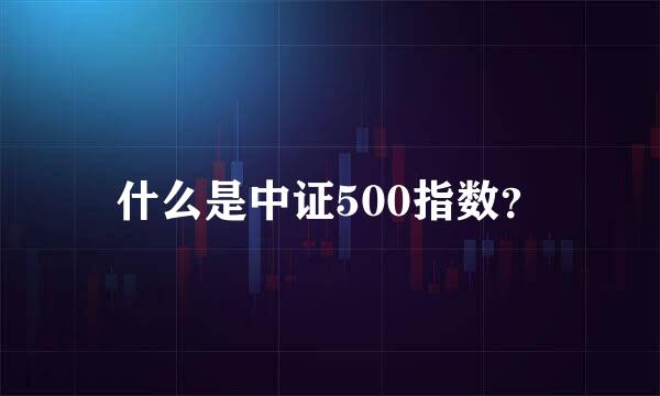 什么是中证500指数？