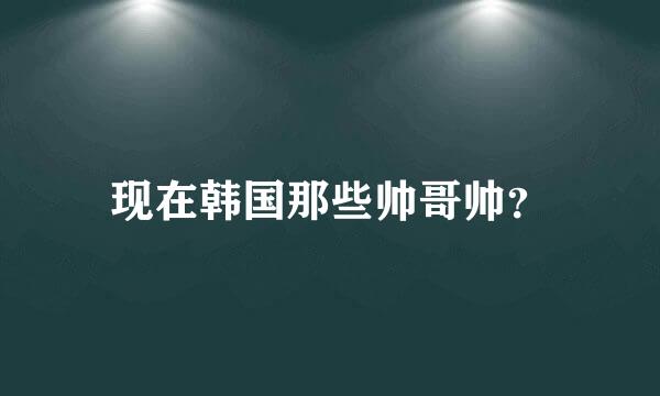 现在韩国那些帅哥帅？