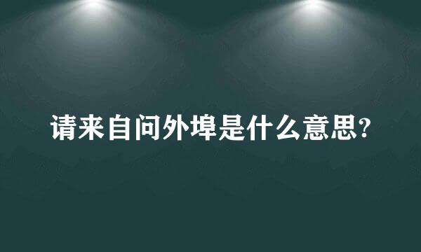 请来自问外埠是什么意思?