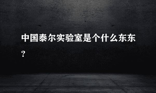 中国泰尔实验室是个什么东东？