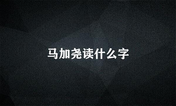 马加尧读什么字