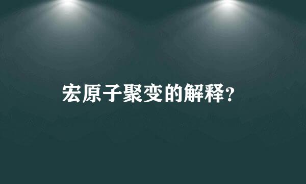 宏原子聚变的解释？