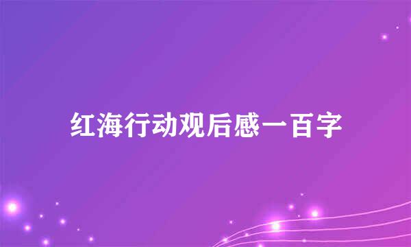 红海行动观后感一百字