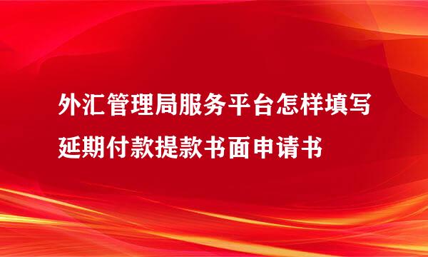 外汇管理局服务平台怎样填写延期付款提款书面申请书