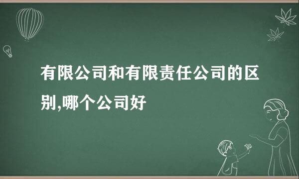 有限公司和有限责任公司的区别,哪个公司好