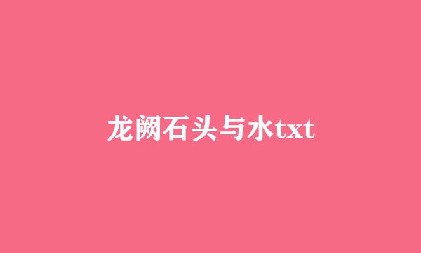 龙阙石头与水txt