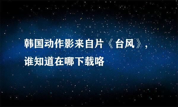 韩国动作影来自片《台风》,谁知道在哪下载咯