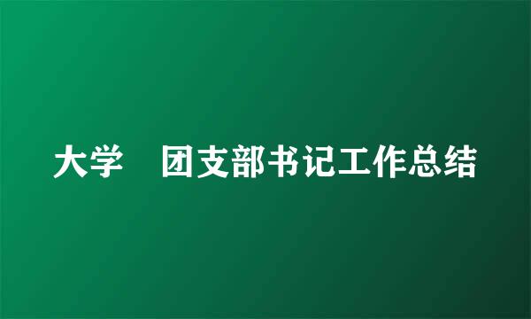 大学 团支部书记工作总结