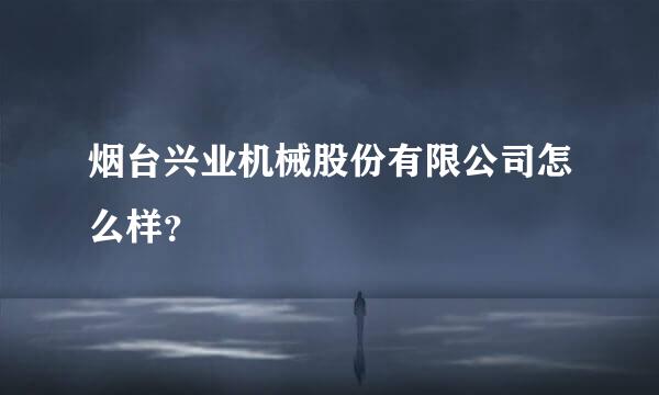 烟台兴业机械股份有限公司怎么样？