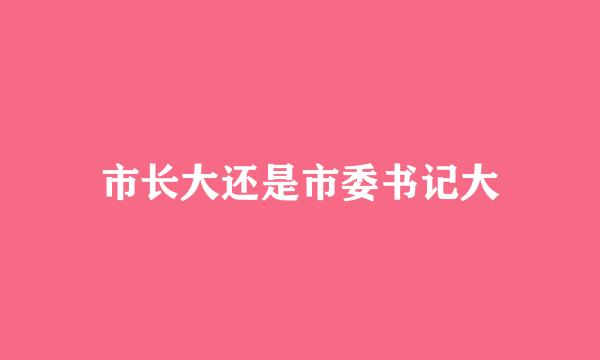 市长大还是市委书记大