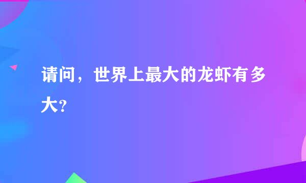 请问，世界上最大的龙虾有多大？