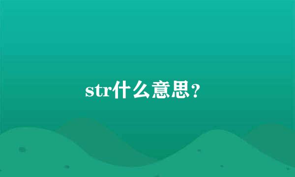 str什么意思？