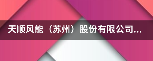 天顺风能（苏州）股份有限公司这个能展读课孔投孙公司怎么样？