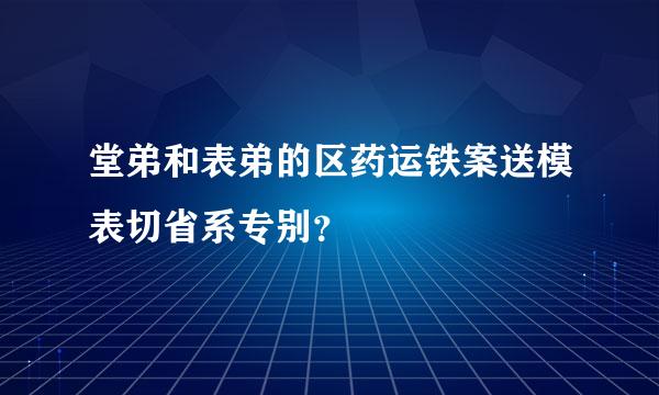 堂弟和表弟的区药运铁案送模表切省系专别？