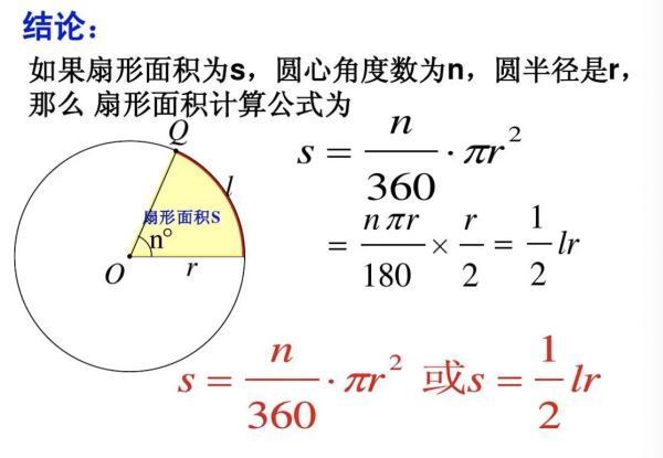 扇形的公式是什器的磁宜洋市达么？