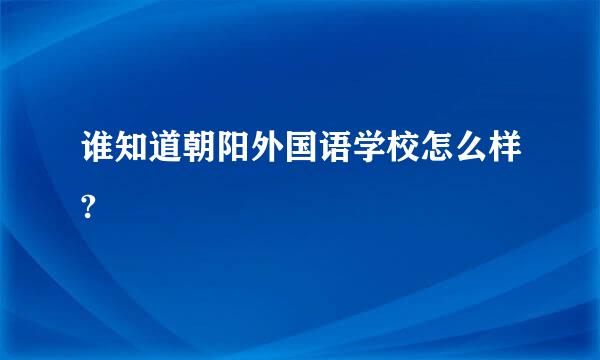 谁知道朝阳外国语学校怎么样?