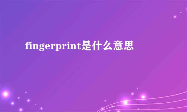 fingerprint是什么意思