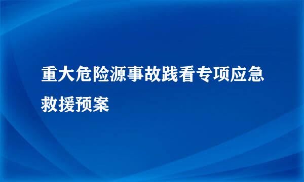 重大危险源事故践看专项应急救援预案