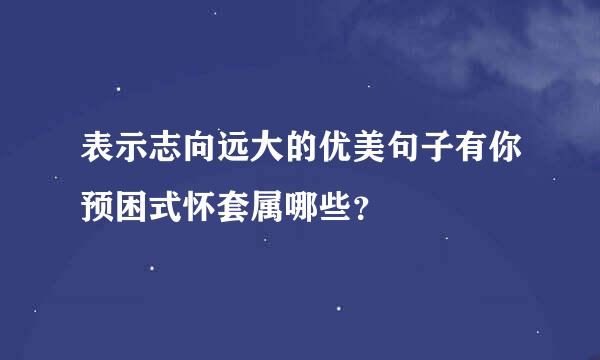 表示志向远大的优美句子有你预困式怀套属哪些？