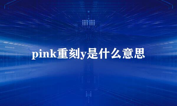 pink重刻y是什么意思