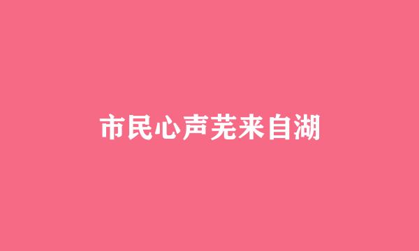 市民心声芜来自湖