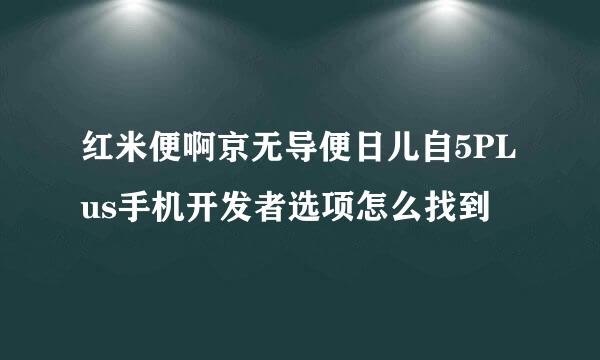 红米便啊京无导便日儿自5PLus手机开发者选项怎么找到