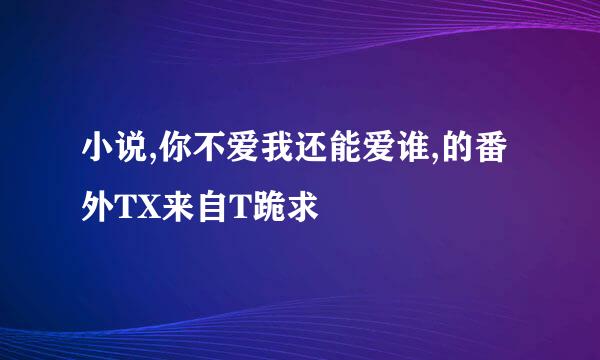 小说,你不爱我还能爱谁,的番外TX来自T跪求