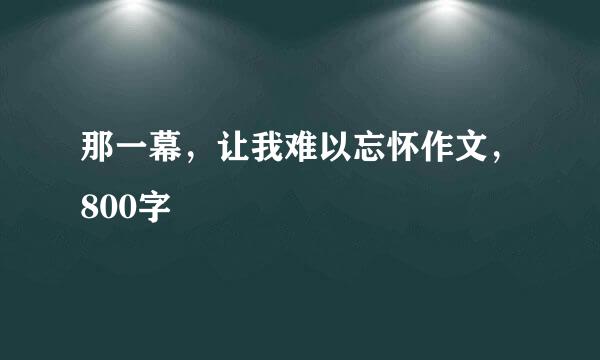 那一幕，让我难以忘怀作文，800字